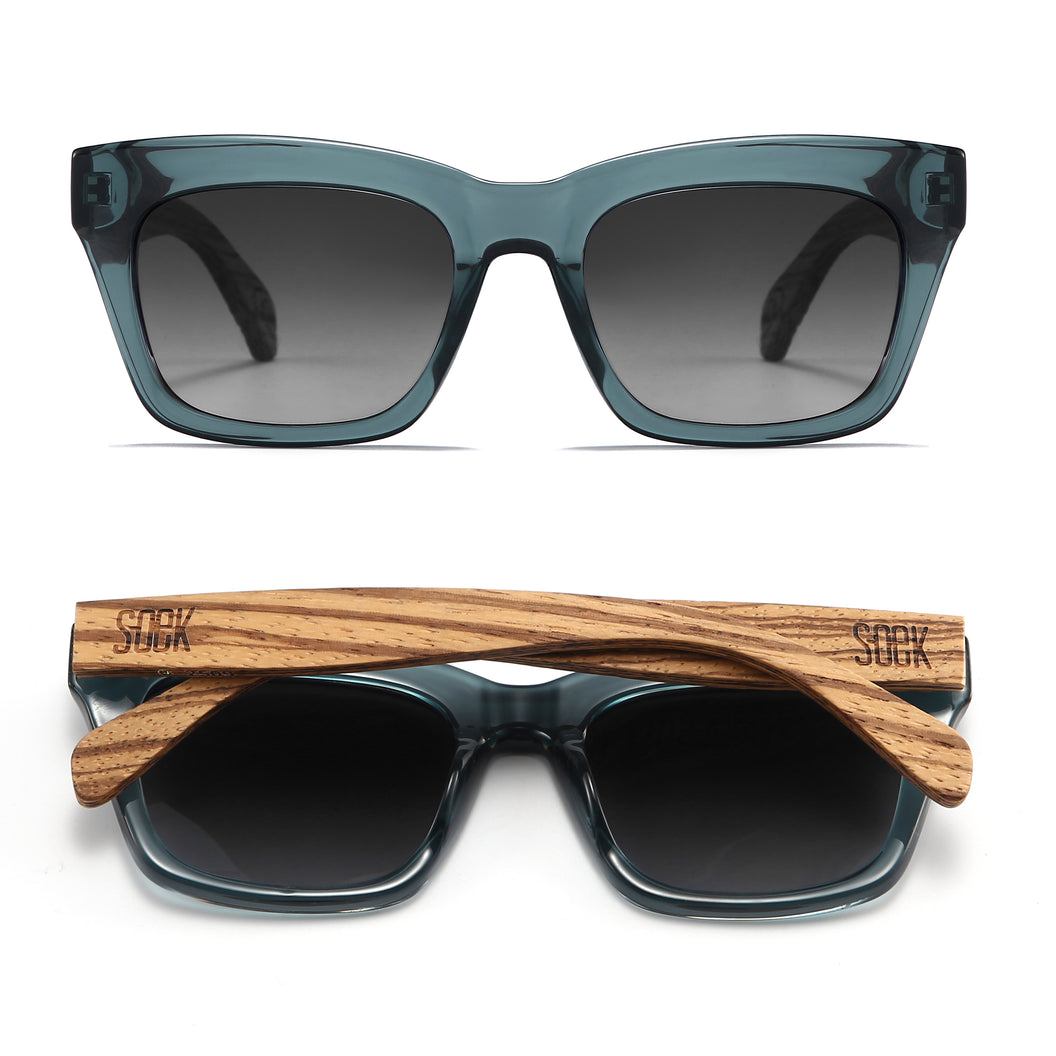 Soek Morgan Indigo - Grey lens - Walnut Arms