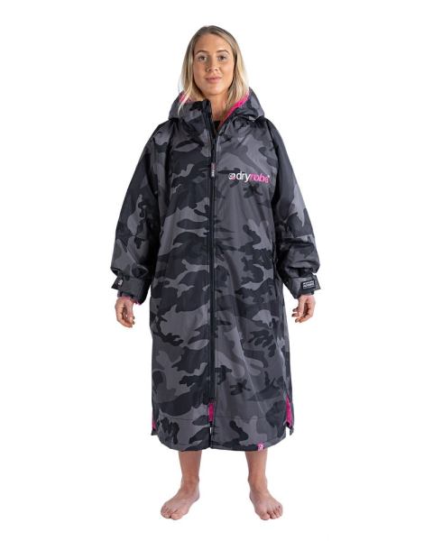Dryrobe Advance Changing Robe - Black Camo/Pink
