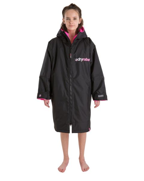 Dryrobe Kids Advance Changing Robe - Black/Pink