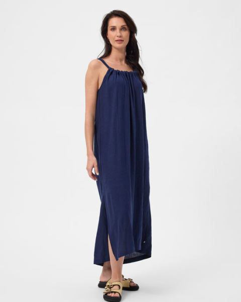 Red Green Della Dress - Navy