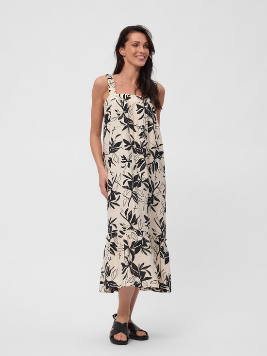 Red Green Dita Dress - Ecru Pattern
