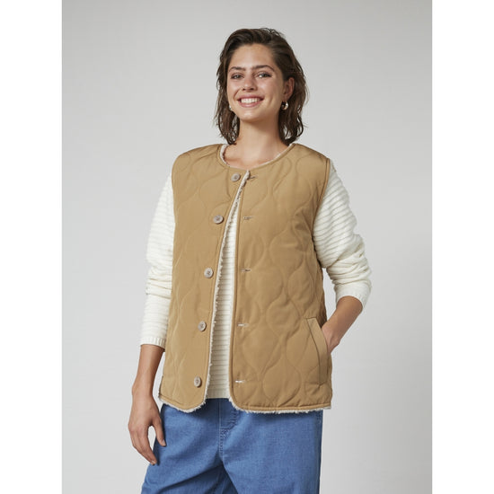 Red Green Lina Gilet - Light Brown - Image 2