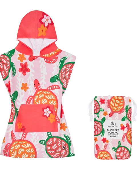 Dock & Bay Poncho Kids - Turtley Tropical