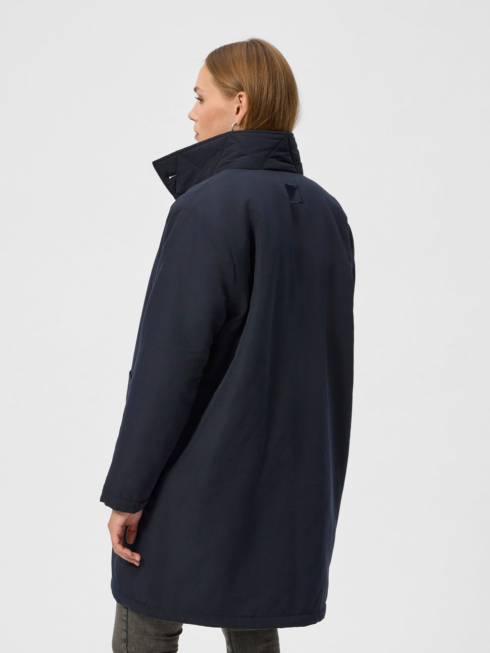 Red Green Stacia Reversible Coat - Dark Navy - Image 4