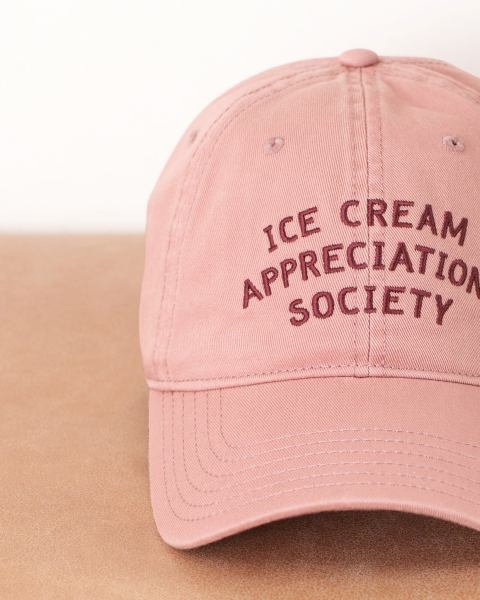 Ice Cream Appreciation Society -Cotton Baseball Cap - Dusty Rose