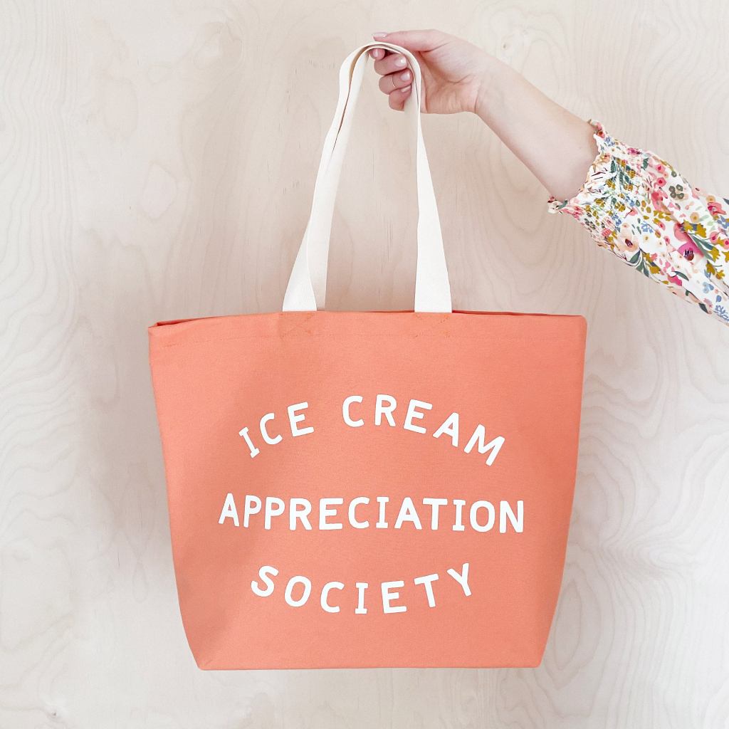 Ice Cream Appreciation Society - Peach Canvas Tote Bag
