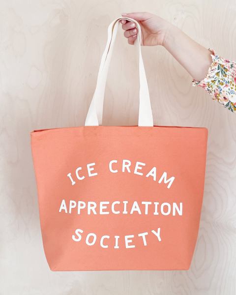 Ice Cream Appreciation Society - Peach Canvas Tote Bag