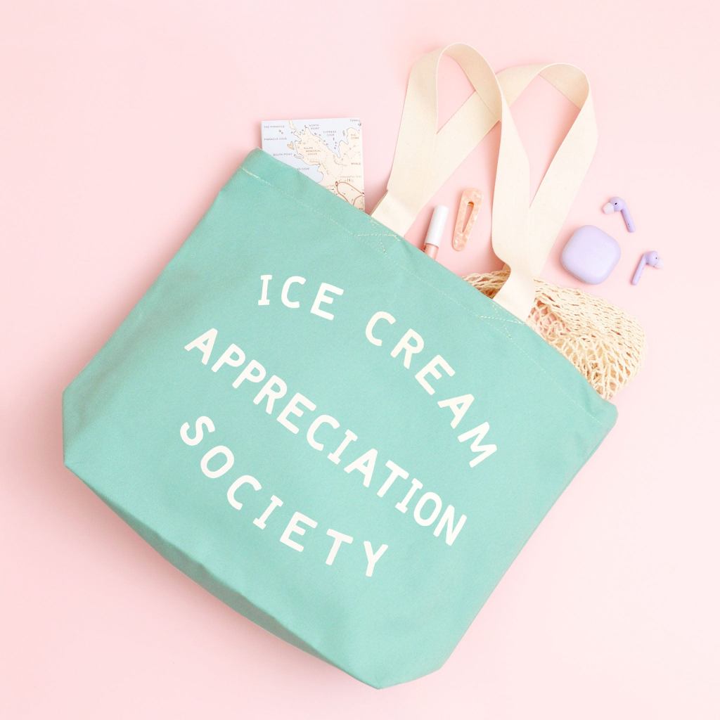 Ice Cream Appreciation Society - Sea Glass Canvas Tote Bag