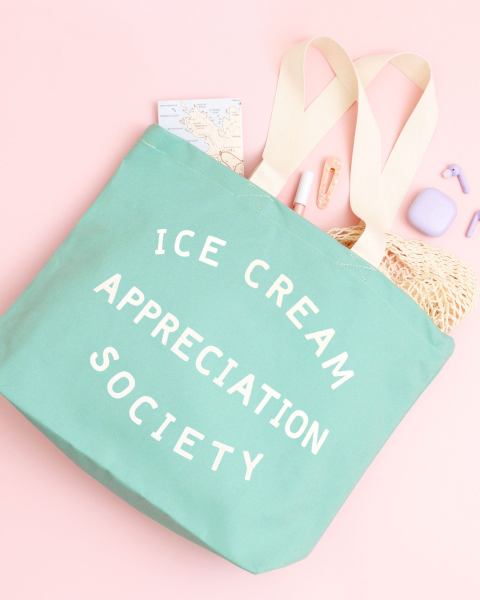 Ice Cream Appreciation Society - Sea Glass Canvas Tote Bag