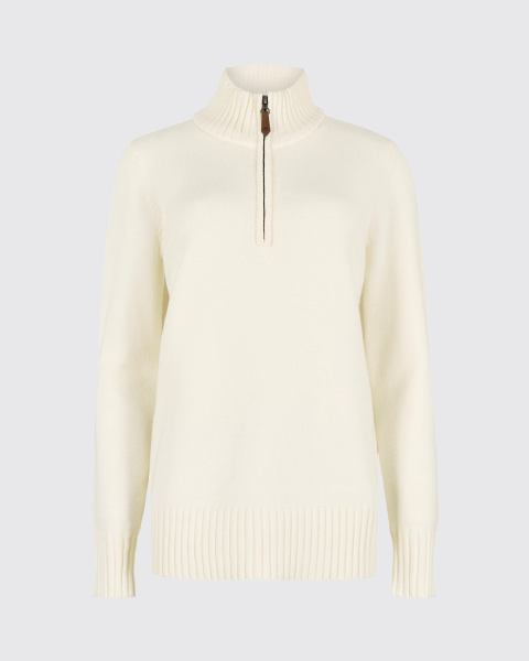 Dubarry Markham Women's Zip Neck Sweater - Chalk