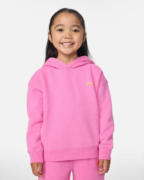 Rip Curl Girls Surf Puff Heritage Hood - Super Pink