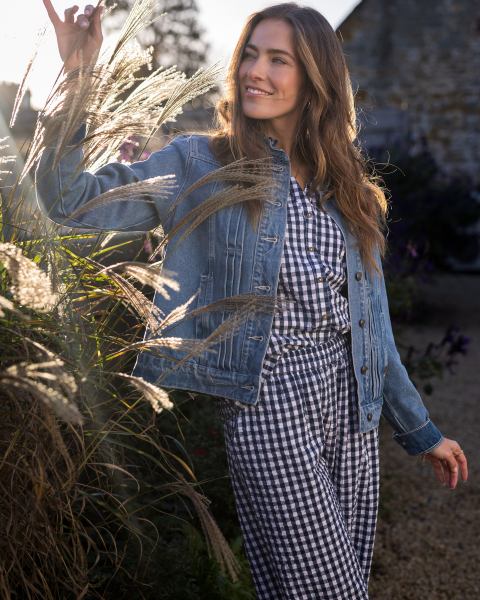 Brakeburn Aitana Trousers - Navy check