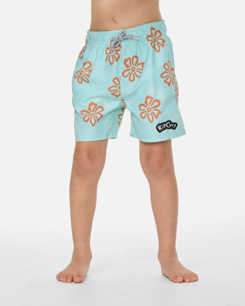 Rip Curl Boys Ride The Wave Volley Shorts - Light Aqua