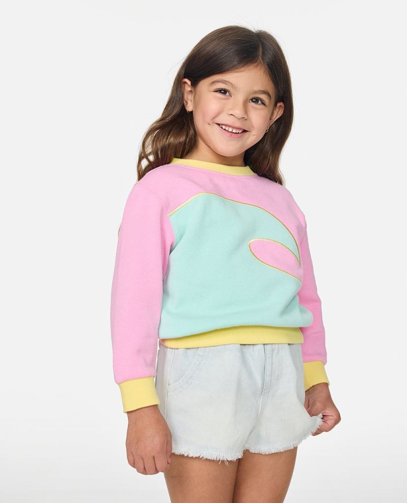 Rip Curl Girls Surf Wave Crew - Pink
