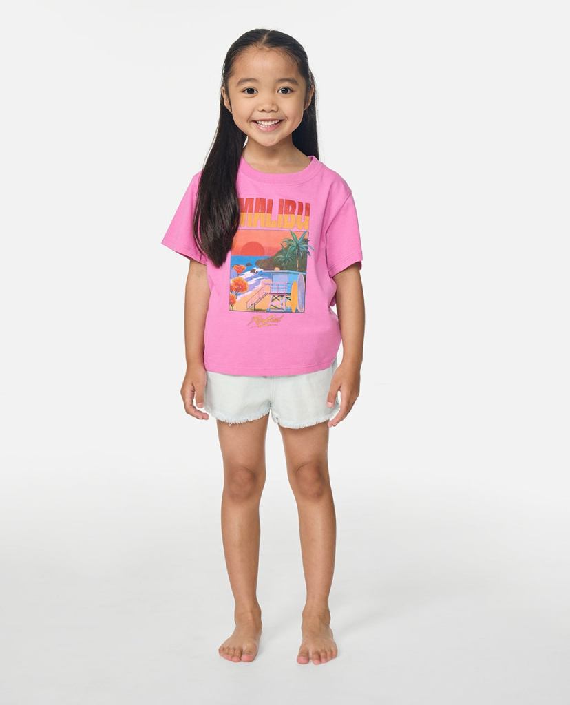 Rip Curl Girls Malibu Relaxed Tee - Pink