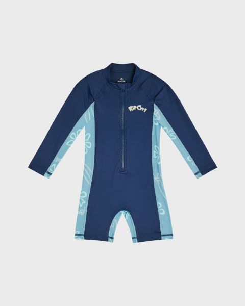 Rip Curl Boys Ride The Wave UPF L/S surf suit - Light Navy