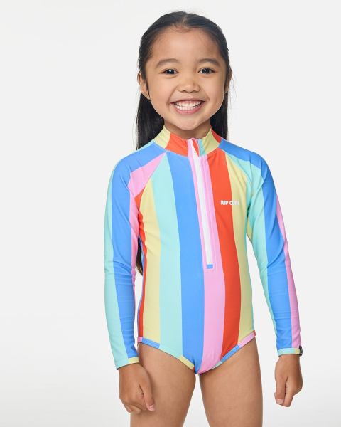 Rip Curl Girls Rainbow Stripe Surf Suit - Multicolour