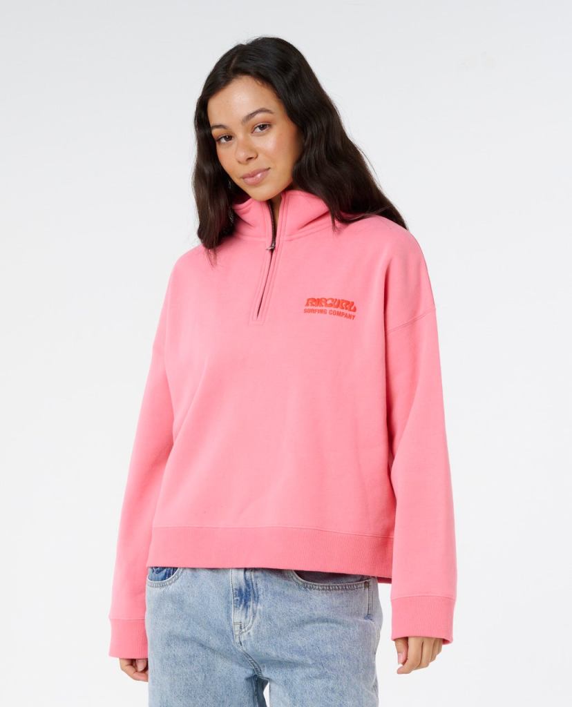 Rip Curl Surf Puff 1/4 Zip - Pink