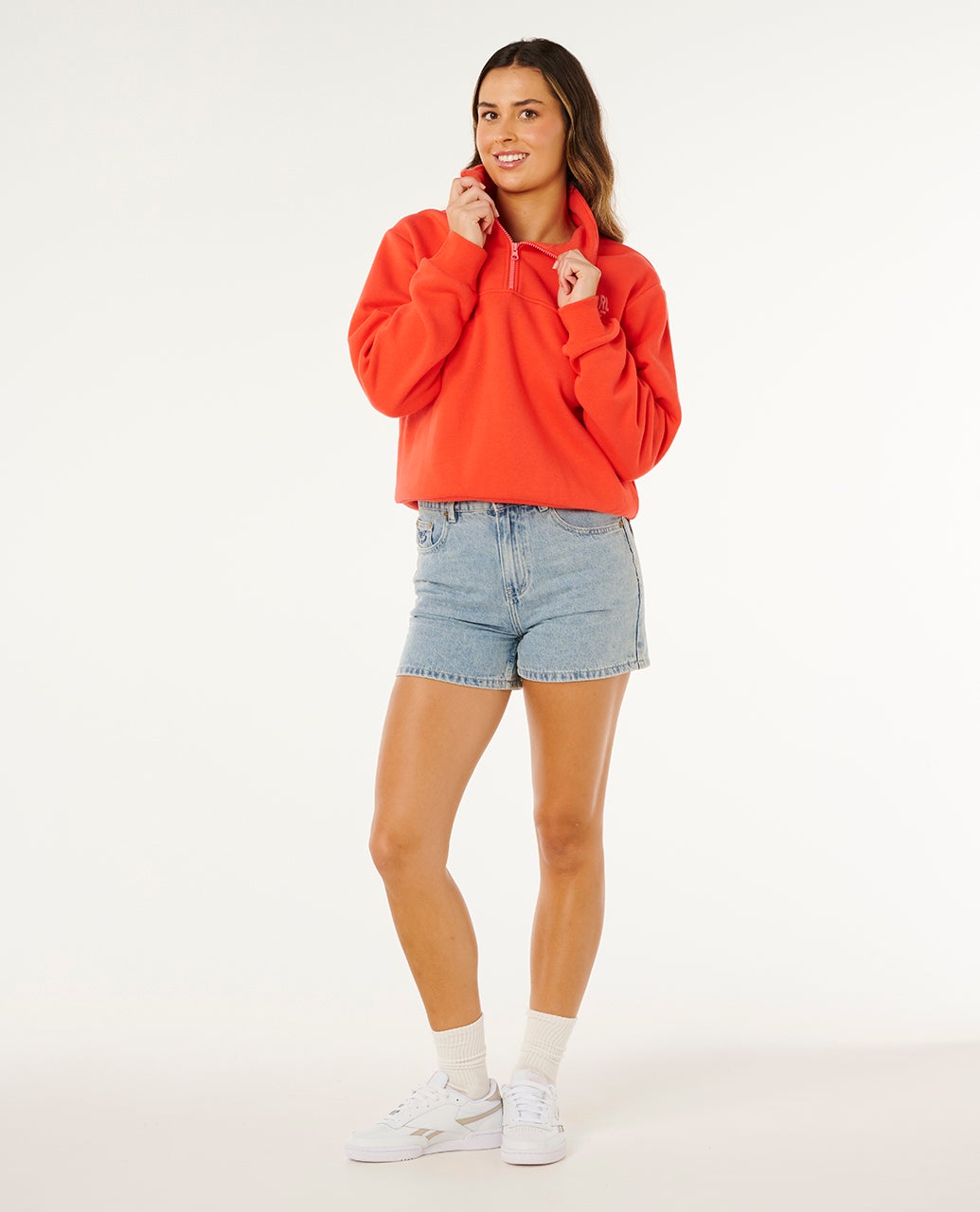 Rip Curl Heart Half Zip Sweatshirt - Red - Image 4