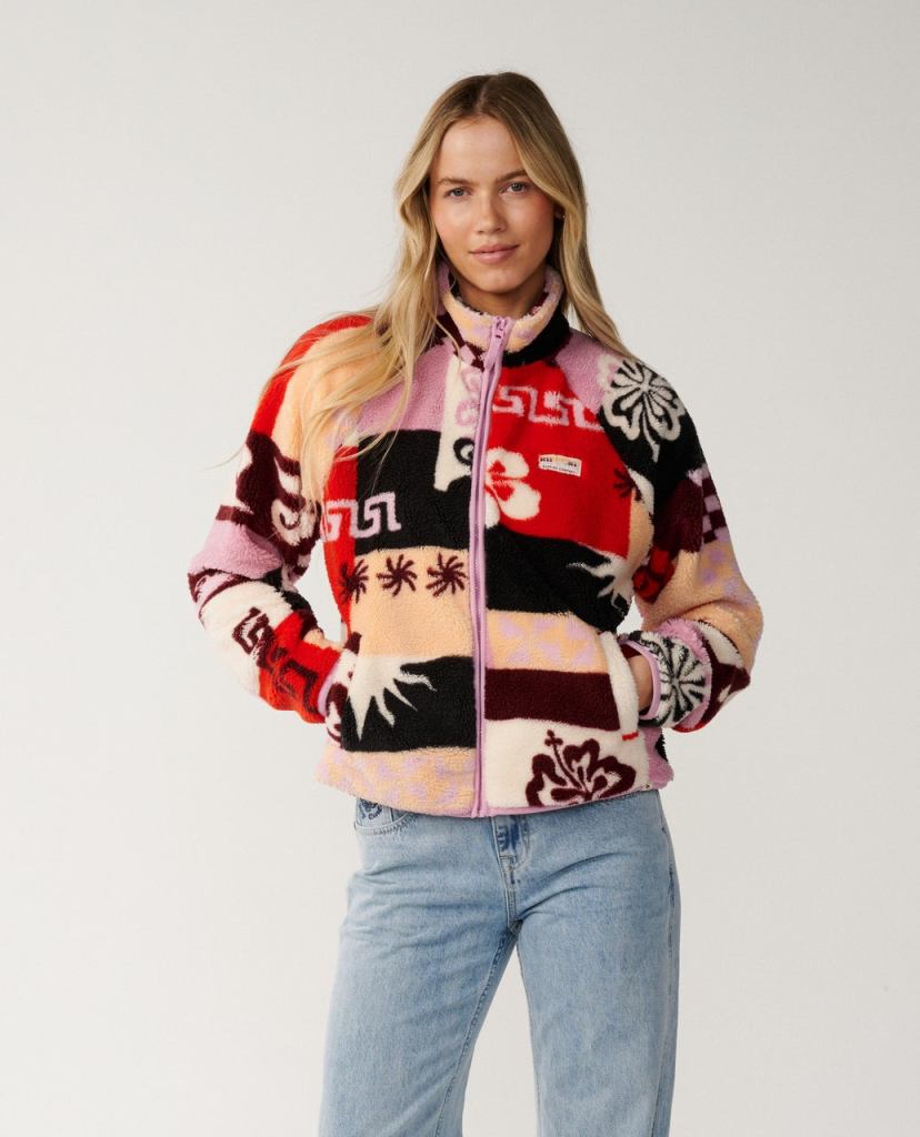 Rip Curl Party Pack Polar All Over Zip Through Fleece - Multi