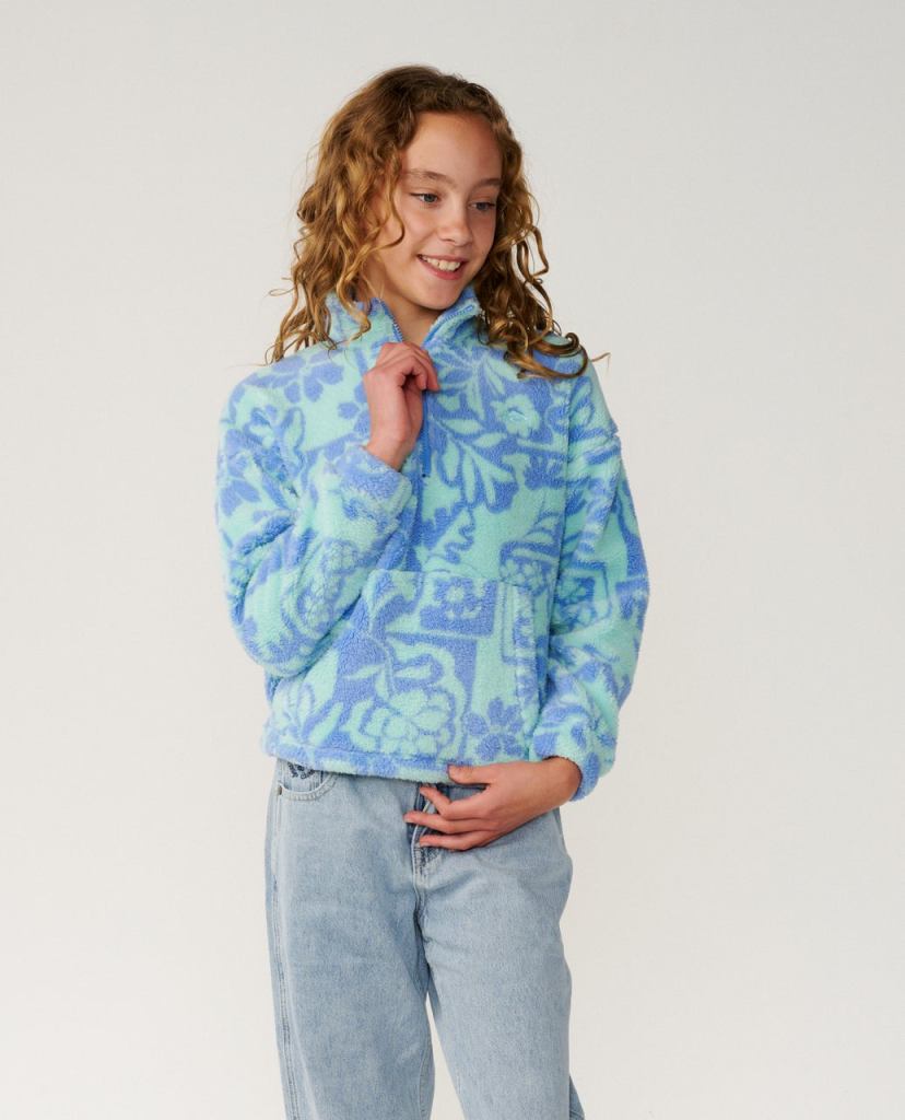 Rip Curl Girls Pacific Dreams Quarter Zip Fleece - Ocean