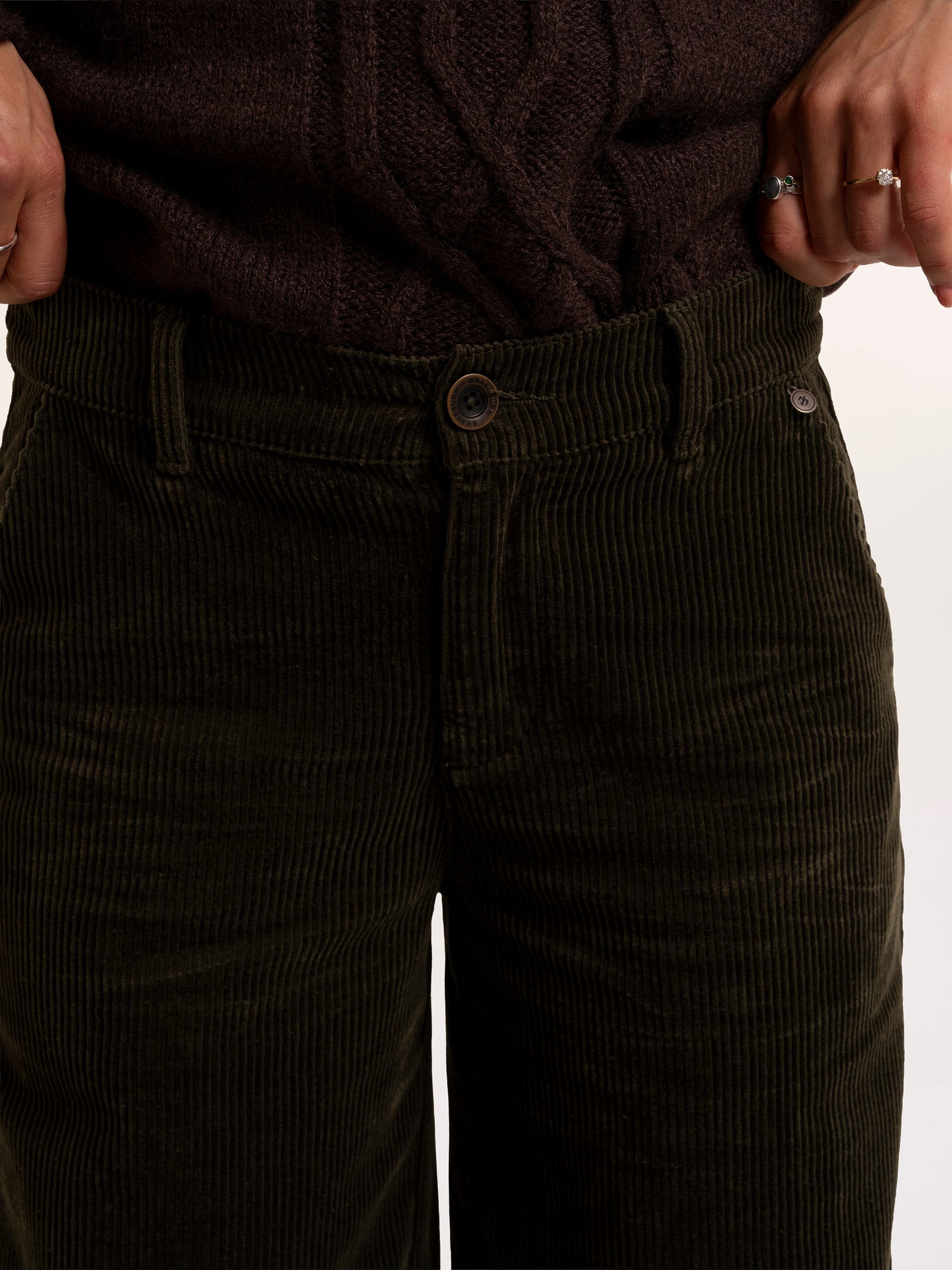 Brakeburn Spindle Cord Trouser - Khaki - Image 4